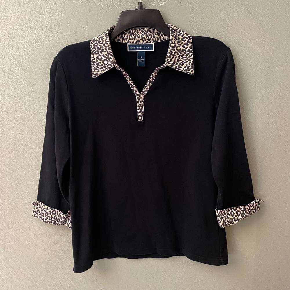 Leopard Collared Blouse
